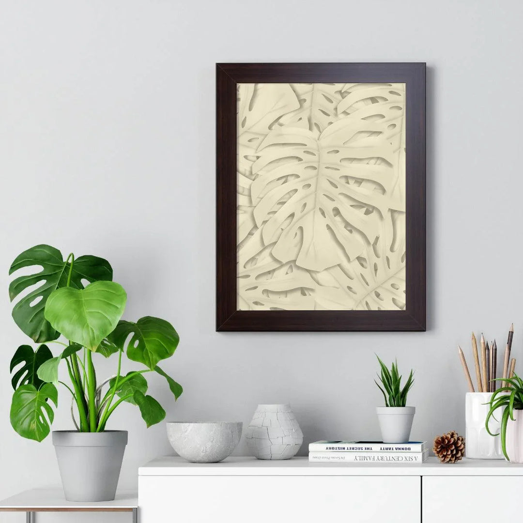 Soft Beige Monstera Framed Print, Poster, Laura Christine Photography & Design, Framed, Home & Living, Indoor, Paper, Posters, Laura Christine Photography & Design, laurachristinedesign.com