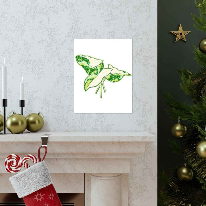 Marble Syngonium Print – Botanical Wall Art on Museum Grade Paper | Matte Finish Unframed - The Potted Pixel