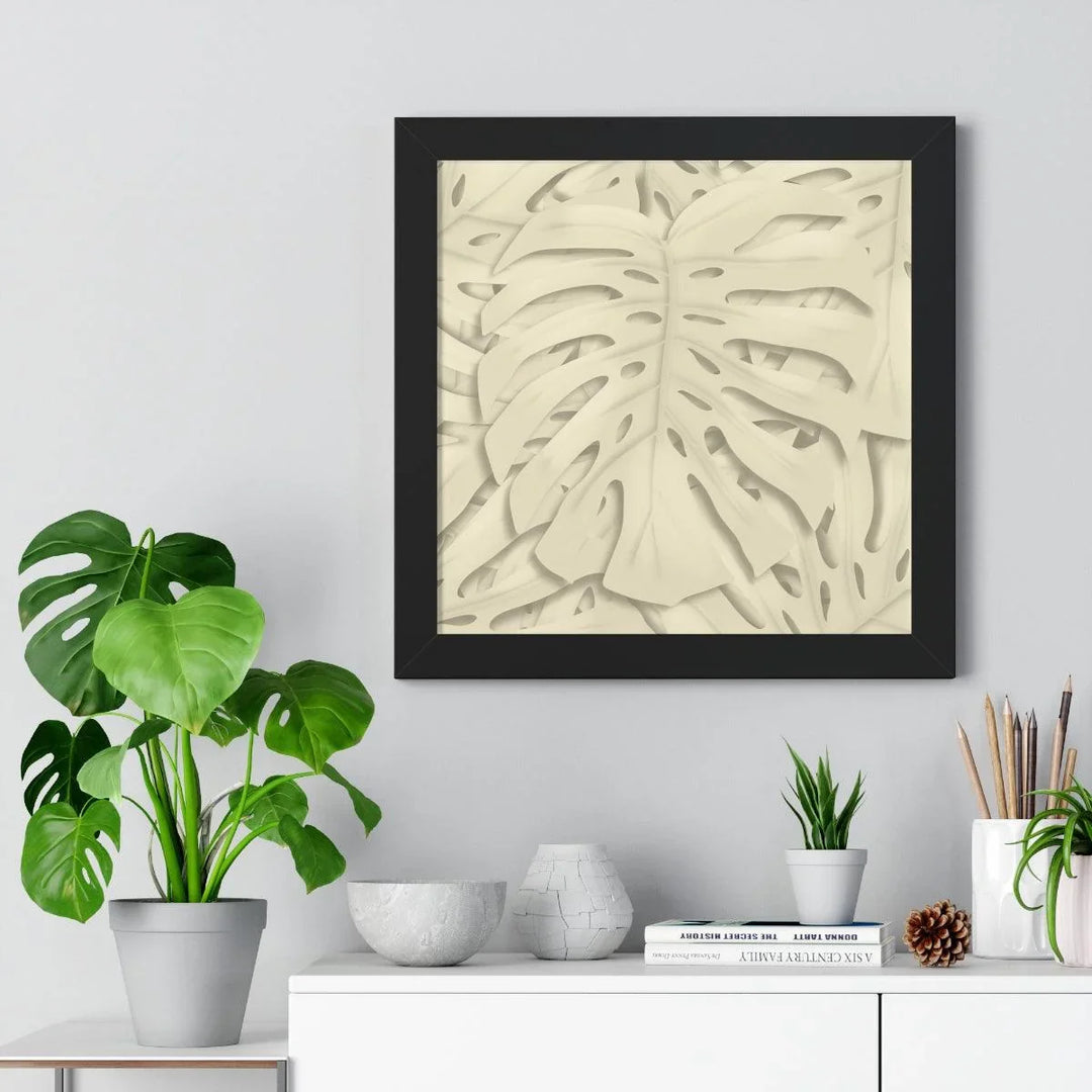 Soft Beige Monstera Framed Print, Poster, Laura Christine Photography & Design, Framed, Home & Living, Indoor, Paper, Posters, Laura Christine Photography & Design, laurachristinedesign.com