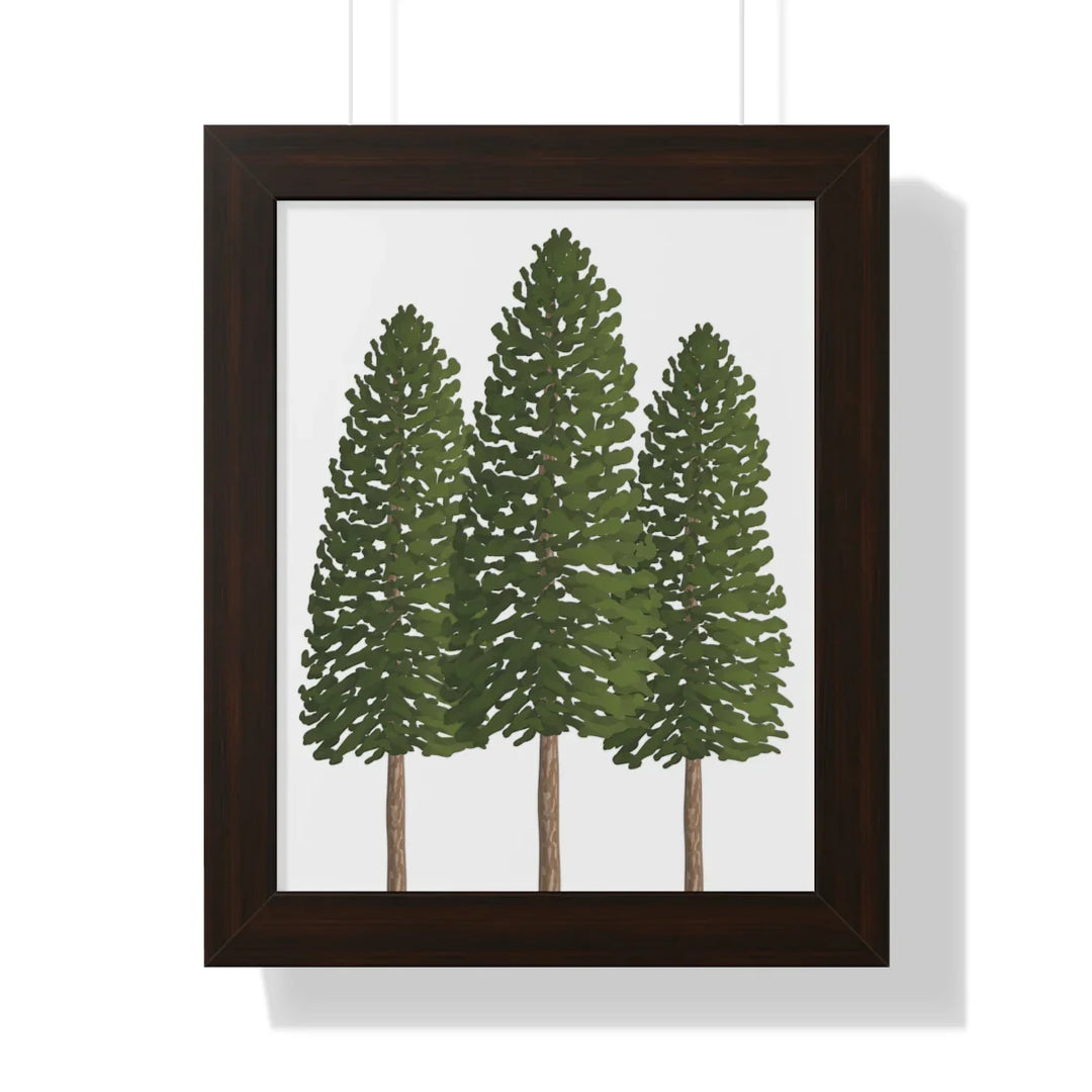 Ponderosa Pine Print Framed Wall Art With Matte Finish And Protective Acrylic Cover For Rustic Home Decor