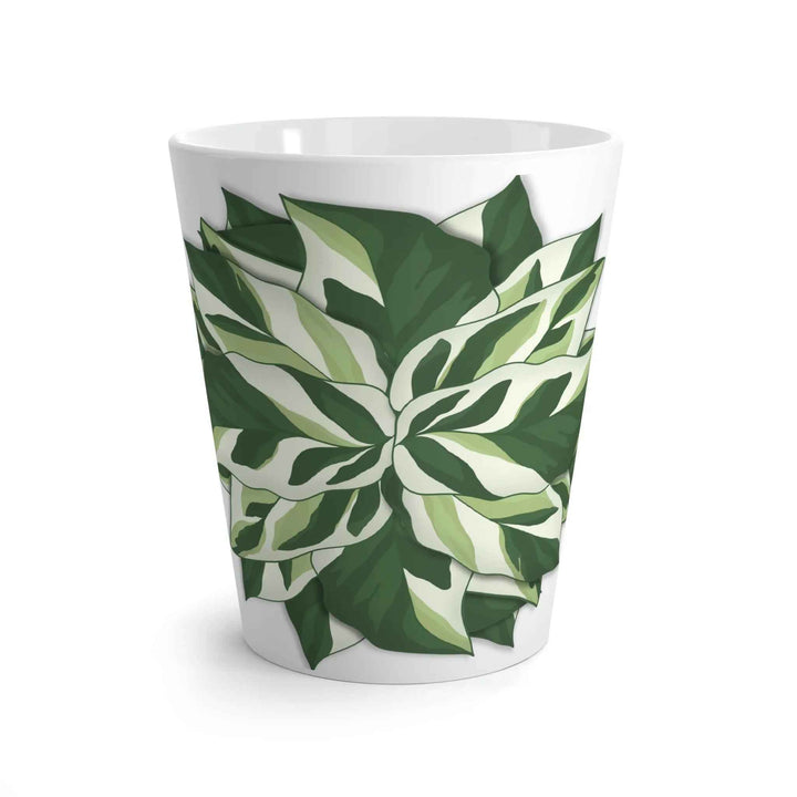Calathea White Fusion Mug - 12 Oz Ceramic Coffee Mug With Glossy Finish - The Potted Pixel