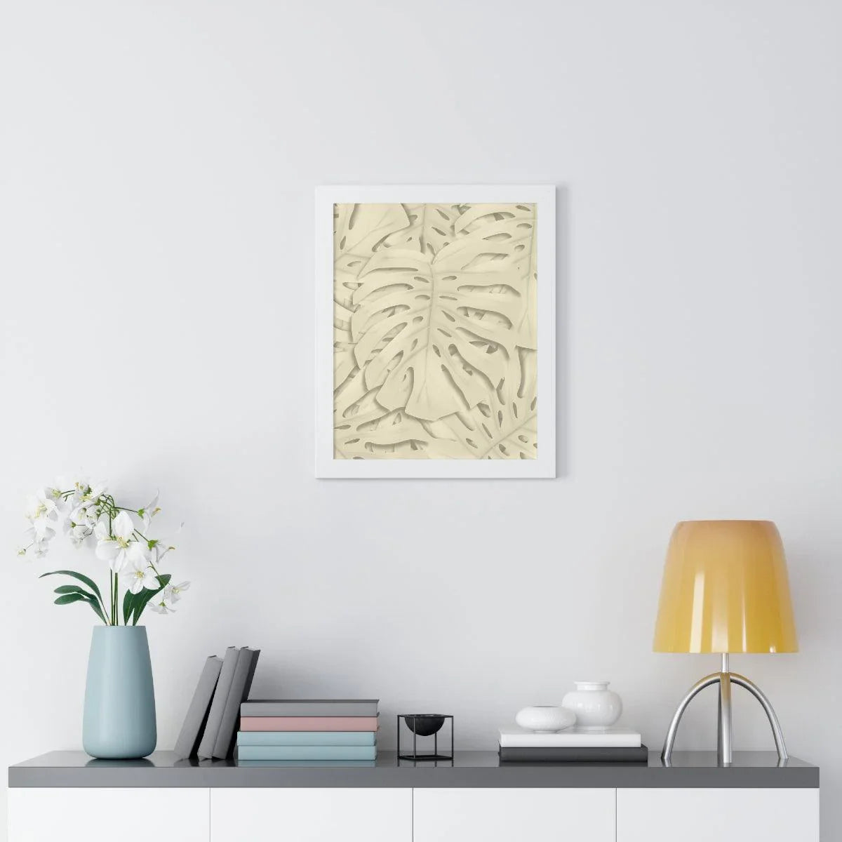 Soft Beige Monstera Framed Print, Poster, Laura Christine Photography & Design, Framed, Home & Living, Indoor, Paper, Posters, Laura Christine Photography & Design, laurachristinedesign.com