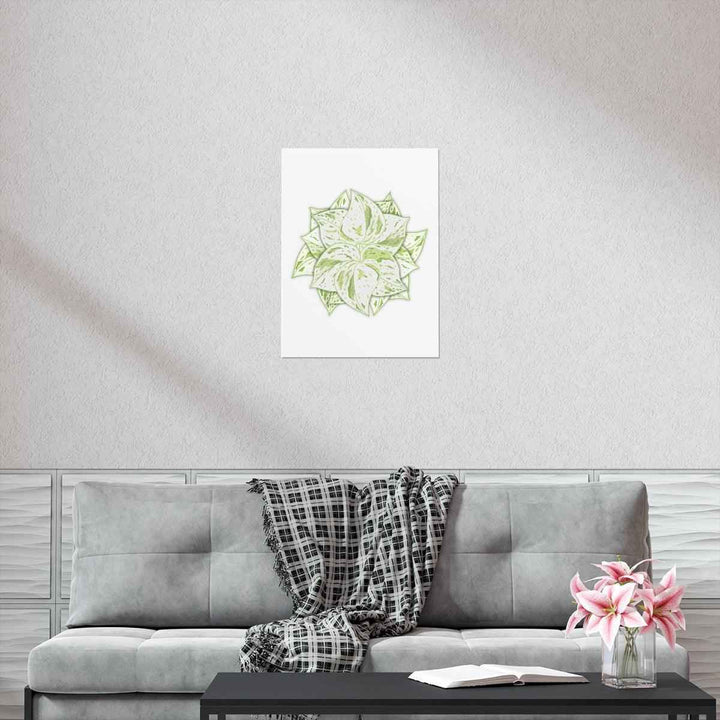 Snow Queen Pothos Print – Variegated Pothos Art on Museum Grade Paper Unframed - The Potted Pixel