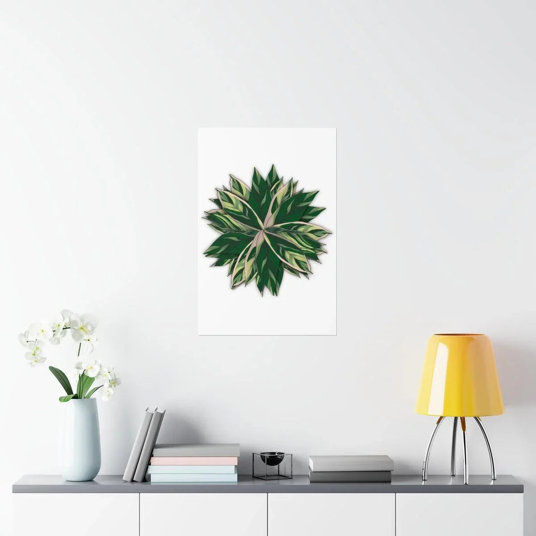 Stromanthe Triostar Print – Tropical Wall Art | Botanical Poster on Museum Grade Paper Unframed - The Potted Pixel