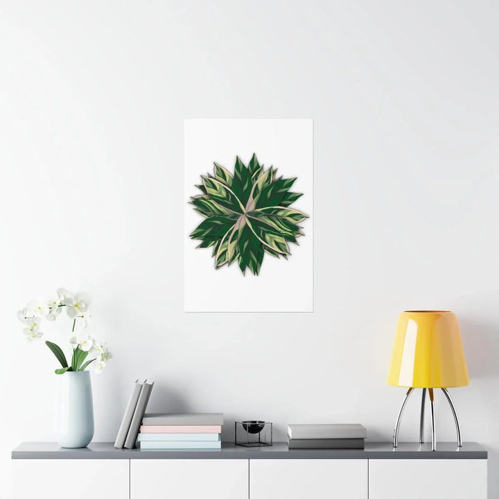 Stromanthe Triostar Print – Tropical Wall Art | Botanical Poster on Museum Grade Paper Unframed - The Potted Pixel