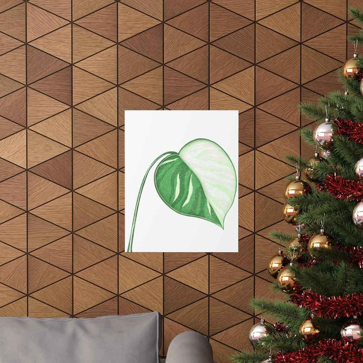 Monstera Albo Print – Large Tropical Leaf Poster | Museum Grade Paper Artwork Unframed