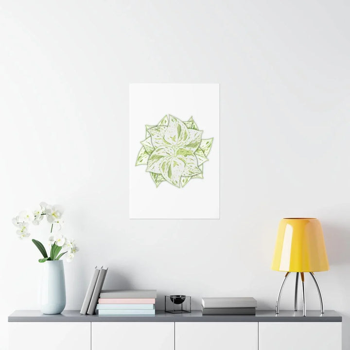 Snow Queen Pothos Print – Variegated Pothos Art on Museum Grade Paper Unframed - The Potted Pixel