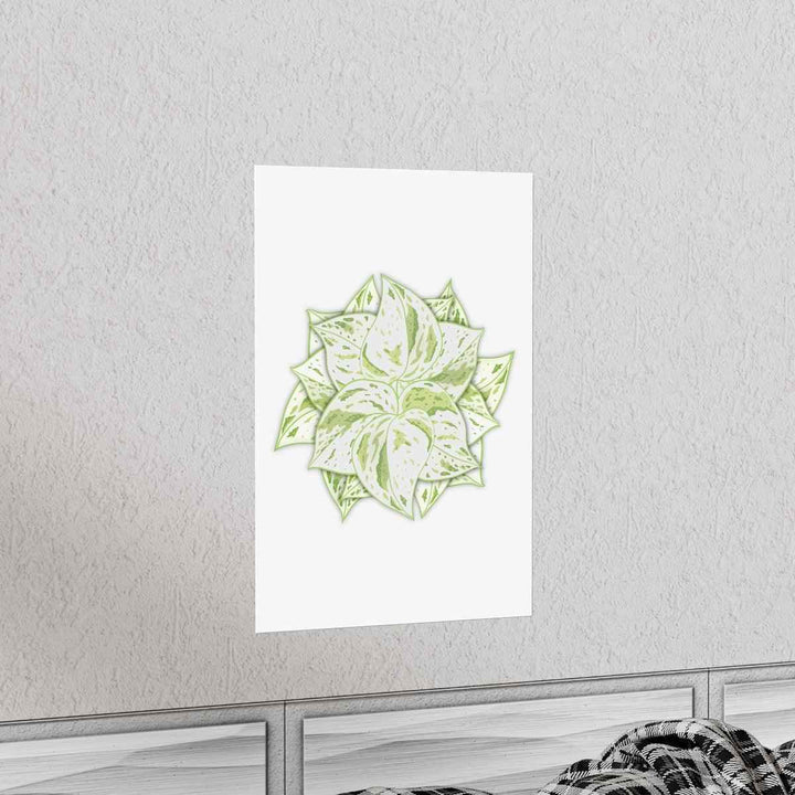 Snow Queen Pothos Print – Variegated Pothos Art on Museum Grade Paper Unframed - The Potted Pixel