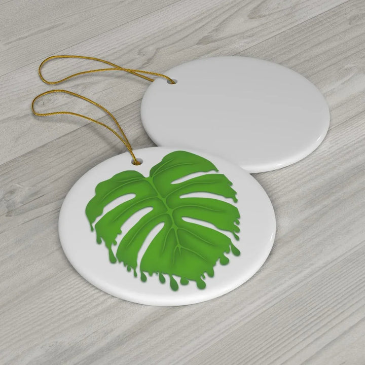 Melting Monstera Ceramic Ornament, Home Decor, Laura Christine Photography & Design, Ceramic, Christmas, Glossy, Holiday Picks, Home & Living, ornament, Ornaments, Seasonal Decorations, Laura Christine Photography & Design, laurachristinedesign.com