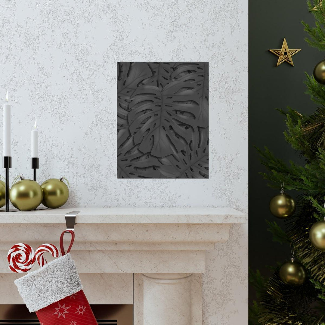 Charcoal Monstera Print, Poster, Printify, Back to School, Home & Living, Indoor, Matte, Paper, Posters, Valentine's Day promotion, Laura Christine Photography & Design, laurachristinedesign.com