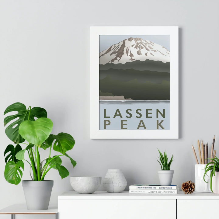 Lassen Peak Minimalist Framed Print, Poster, Printify, Framed, Home & Living, Indoor, Paper, Posters, Laura Christine Photography & Design, laurachristinedesign.com