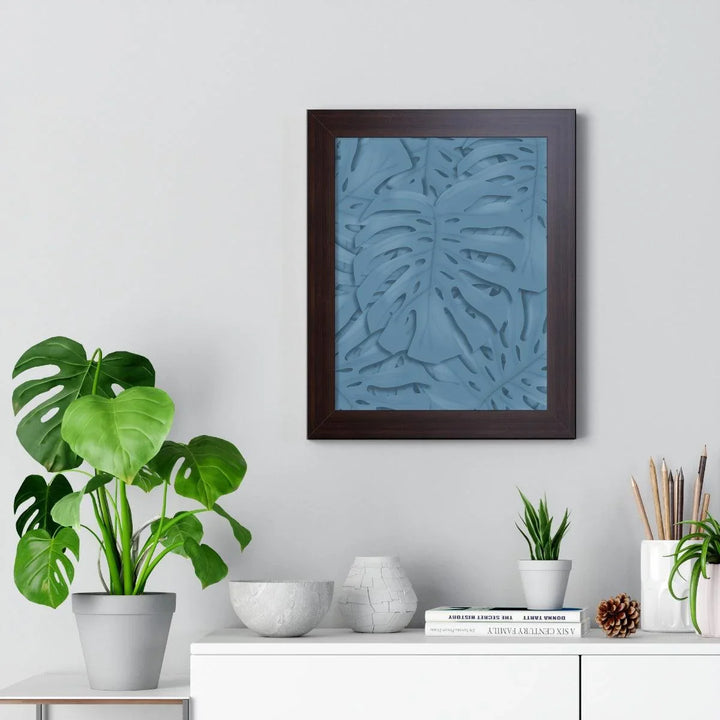 Cerulean Blue Monstera Framed Print, Poster, Laura Christine Photography & Design, Framed, Home & Living, Indoor, Paper, Posters, Laura Christine Photography & Design, laurachristinedesign.com