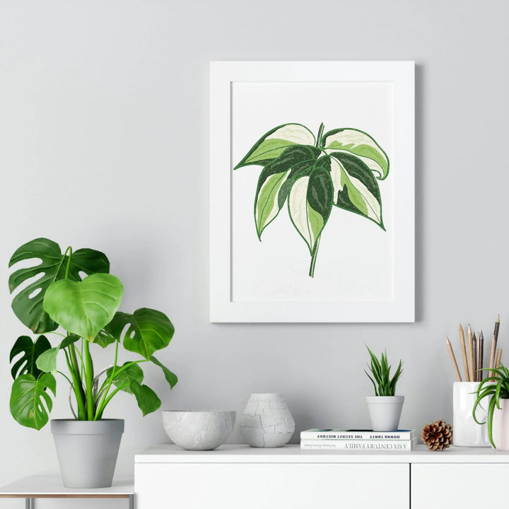 Philodendron 'Cream Splash' Framed Print, Poster, Printify, Framed, Home & Living, Indoor, Paper, Posters, Laura Christine Photography & Design, laurachristinedesign.com