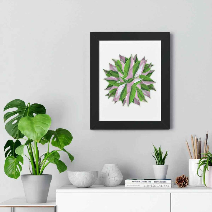 Syngonium Tricolor Print - Framed Botanical Art With Matte Finish & Acrylic Cover - The Potted Pixel