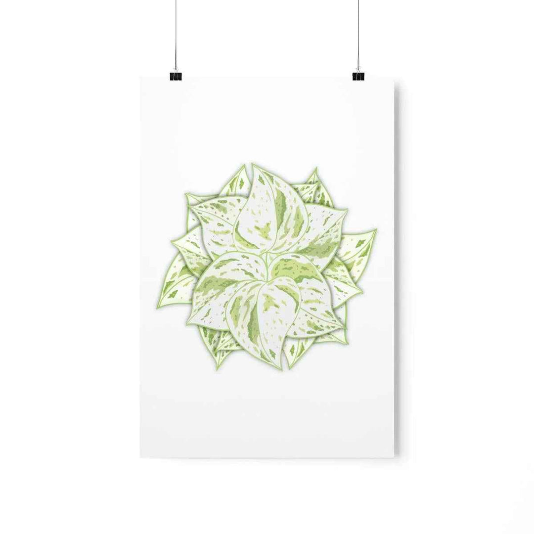 Snow Queen Pothos Print – Variegated Pothos Art on Museum Grade Paper Unframed - The Potted Pixel