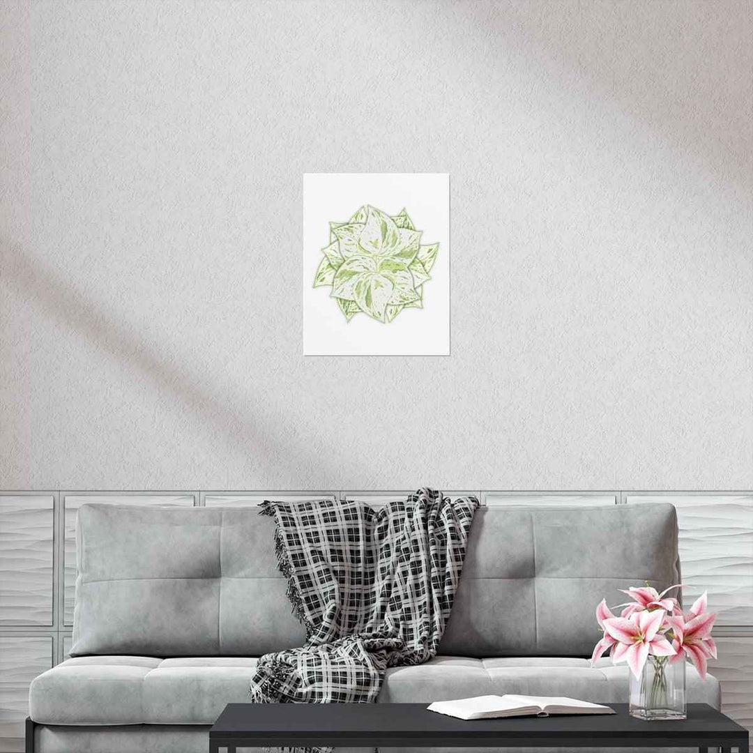 Snow Queen Pothos Print – Variegated Pothos Art on Museum Grade Paper Unframed - The Potted Pixel