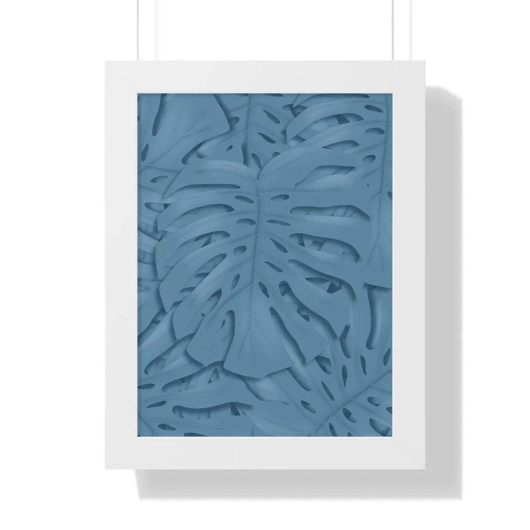 Cerulean Blue Monstera Framed Print, Poster, Laura Christine Photography & Design, Framed, Home & Living, Indoor, Paper, Posters, Laura Christine Photography & Design, laurachristinedesign.com