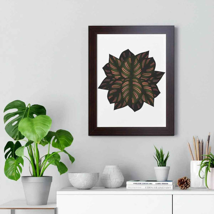Calathea Pinstripe Print - Framed Botanical Art With Matte Finish & Acrylic Cover - The Potted Pixel