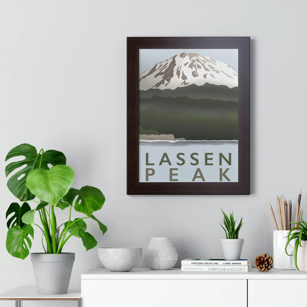 Lassen Peak Minimalist Framed Print, Poster, Printify, Framed, Home & Living, Indoor, Paper, Posters, Laura Christine Photography & Design, laurachristinedesign.com