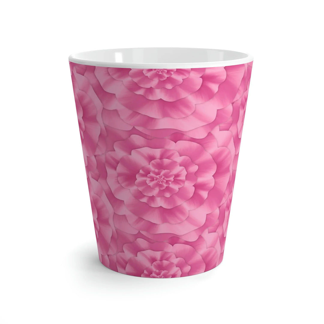 Peony Flower White Ceramic Mug 12 Oz With Glossy Finish And Easy Grip Handle For Coffee Or Tea