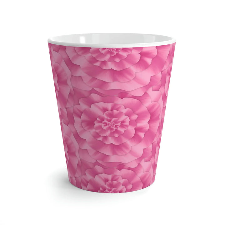 Peony Flower White Ceramic Mug 12 Oz With Glossy Finish And Easy Grip Handle For Coffee Or Tea