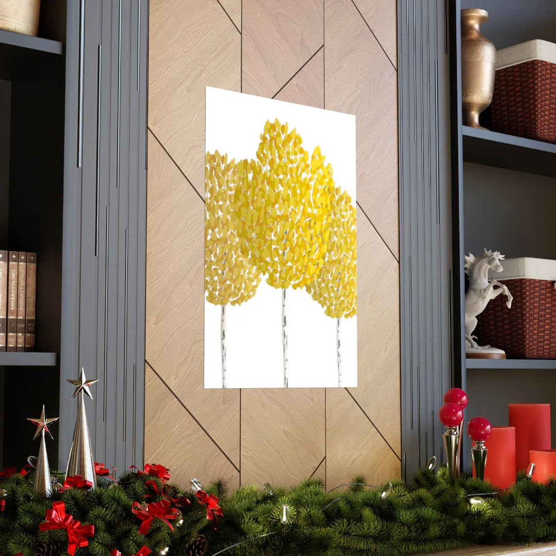 Fall Aspen Print Fine Art Poster On Museum Grade Paper Yellow Foliage Unframed Artwork