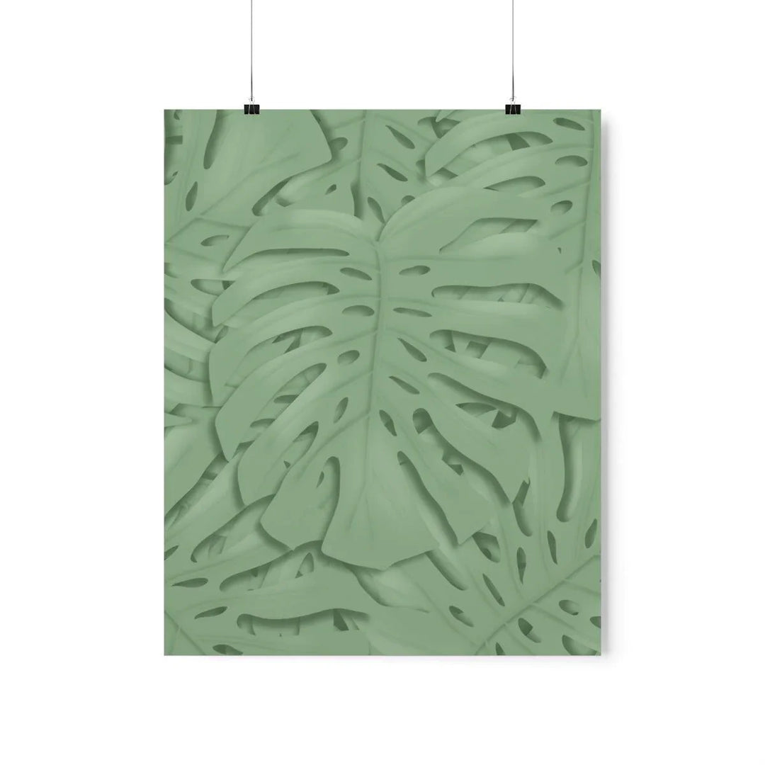Deep Sage Monstera Pattern Print, Poster, Laura Christine Photography & Design, Back to School, Home & Living, Indoor, Matte, Paper, Posters, Valentine's Day promotion, Laura Christine Photography & Design, laurachristinedesign.com