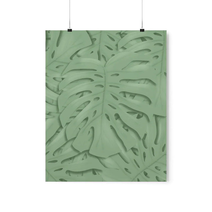 Deep Sage Monstera Pattern Print, Poster, Laura Christine Photography & Design, Back to School, Home & Living, Indoor, Matte, Paper, Posters, Valentine's Day promotion, Laura Christine Photography & Design, laurachristinedesign.com