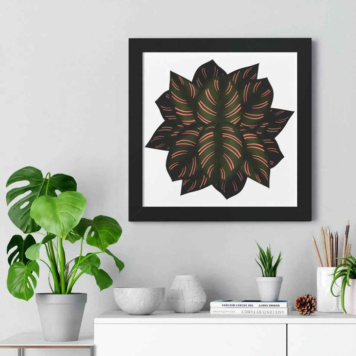 Calathea Pinstripe Print - Framed Botanical Art With Matte Finish & Acrylic Cover - The Potted Pixel