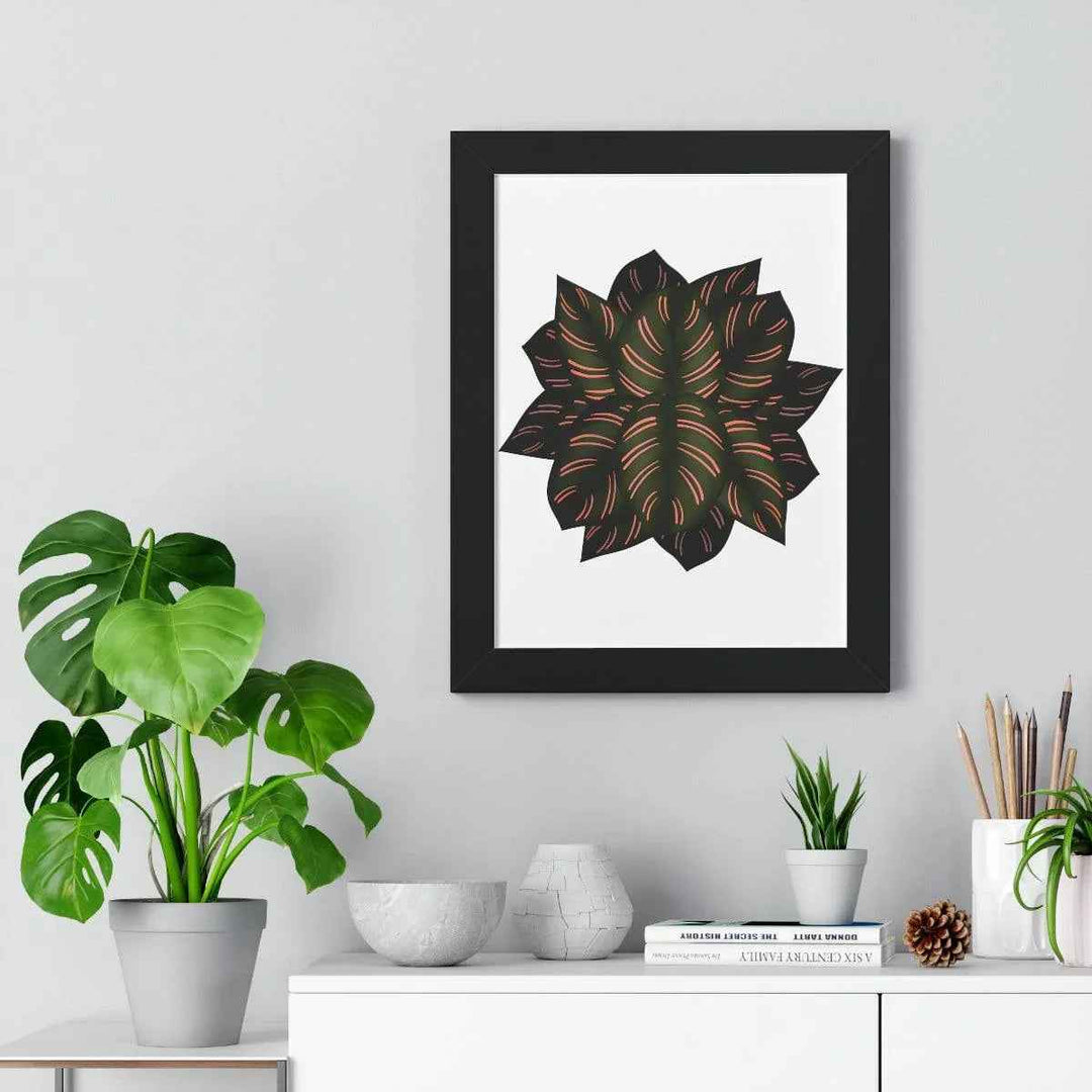 Calathea Pinstripe Print - Framed Botanical Art With Matte Finish & Acrylic Cover - The Potted Pixel