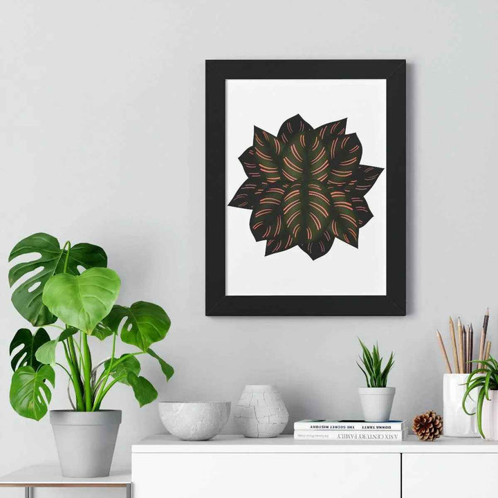 Calathea Pinstripe Print - Framed Botanical Art With Matte Finish & Acrylic Cover - The Potted Pixel