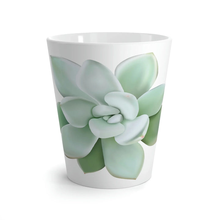 Succulent Mug White Ceramic 12 Oz With Pastel Succulent Design And Easy Grip Handle