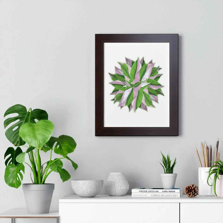 Syngonium Tricolor Print - Framed Botanical Art With Matte Finish & Acrylic Cover - The Potted Pixel