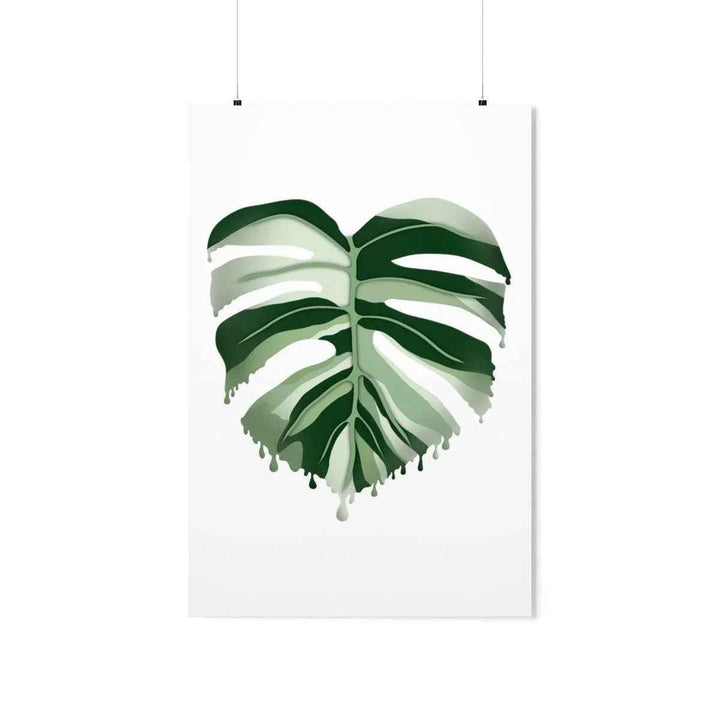 Melting Monstera Albo Print - Fine Art Poster | Botanical Wall Art on Matte Paper Unframed