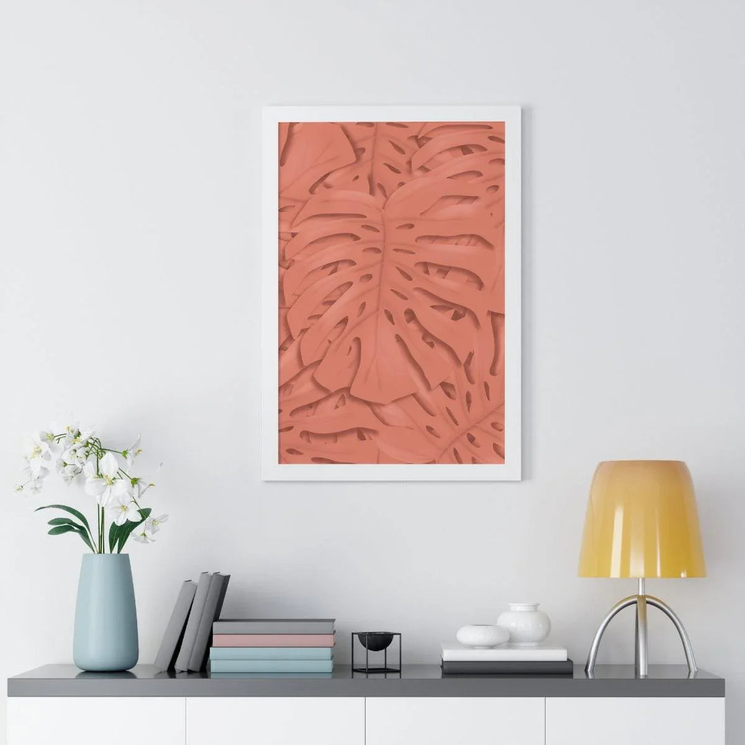Coral Monstera Framed Print, Poster, Laura Christine Photography & Design, Framed, Home & Living, Indoor, Paper, Posters, Laura Christine Photography & Design, laurachristinedesign.com