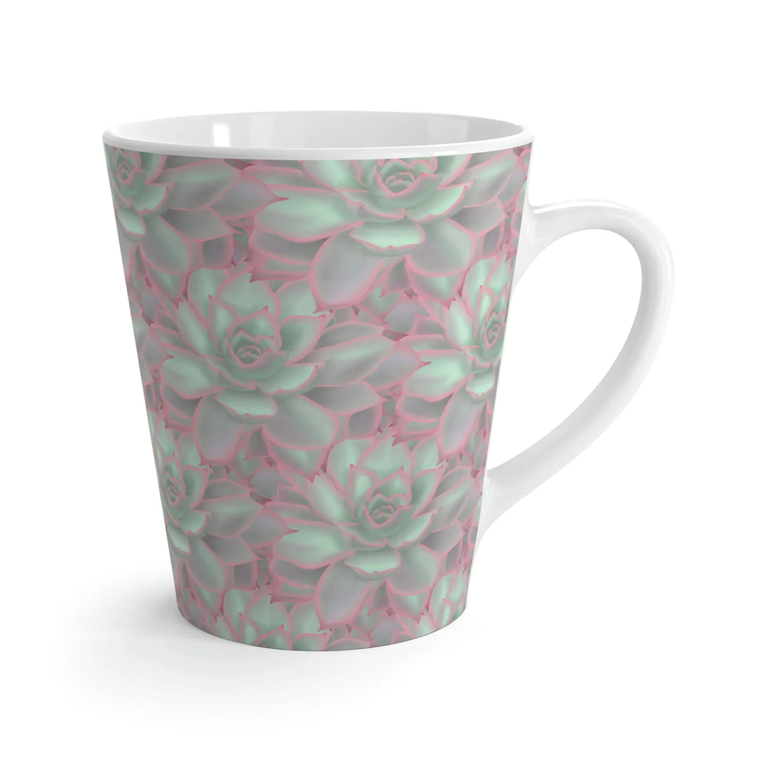 Echeveria Violet Queen Mug 12 Oz Ceramic Coffee Cup With Easy Grip Handle And Succulent Floral Design