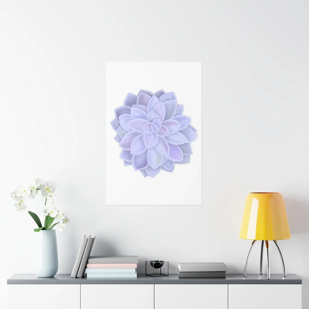 Graptopetalum Murasaki Print Purple Succulent Wall Art Pastel Rosette Botanical Poster Home Decor