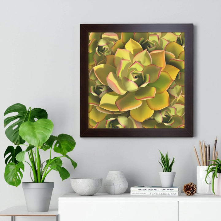 Noble Aeonium Succulent Pattern Framed Print, Poster, Printify, Framed, Home & Living, Indoor, Paper, Posters, Laura Christine Photography & Design, laurachristinedesign.com