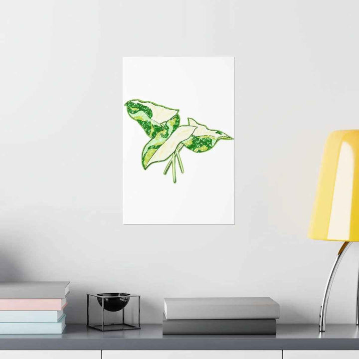 Marble Syngonium Print – Botanical Wall Art on Museum Grade Paper | Matte Finish Unframed - The Potted Pixel