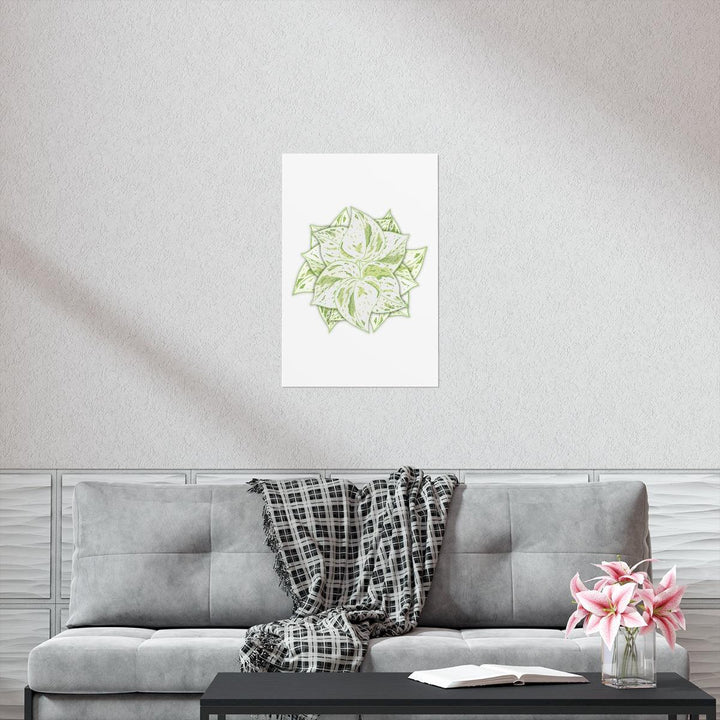 Snow Queen Pothos Print – Variegated Pothos Art on Museum Grade Paper Unframed - The Potted Pixel