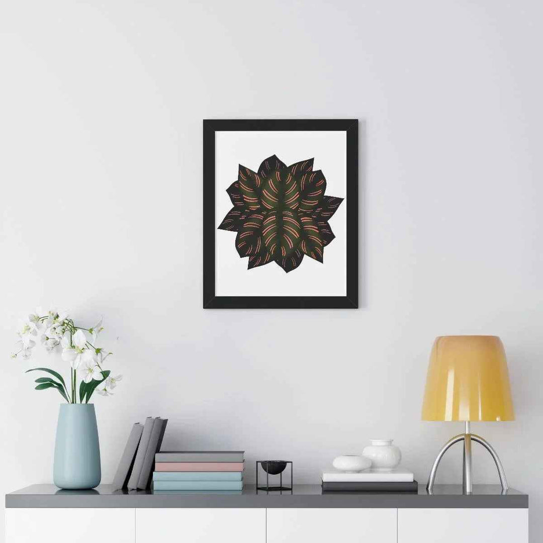 Calathea Pinstripe Print - Framed Botanical Art With Matte Finish & Acrylic Cover - The Potted Pixel