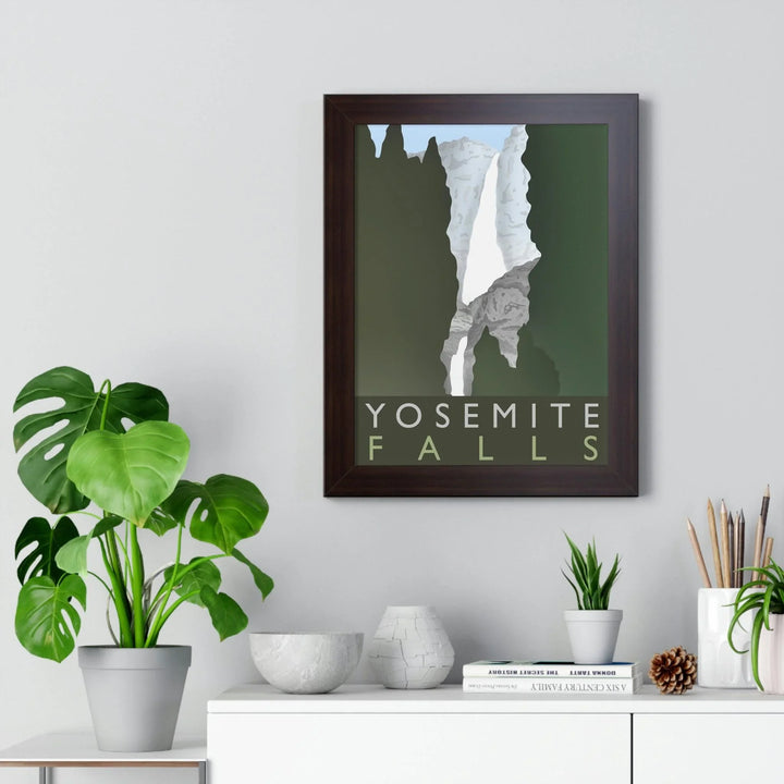 Yosemite Falls Minimalist Framed Print, Poster, Printify, Framed, Home & Living, Indoor, Paper, Posters, Laura Christine Photography & Design, laurachristinedesign.com