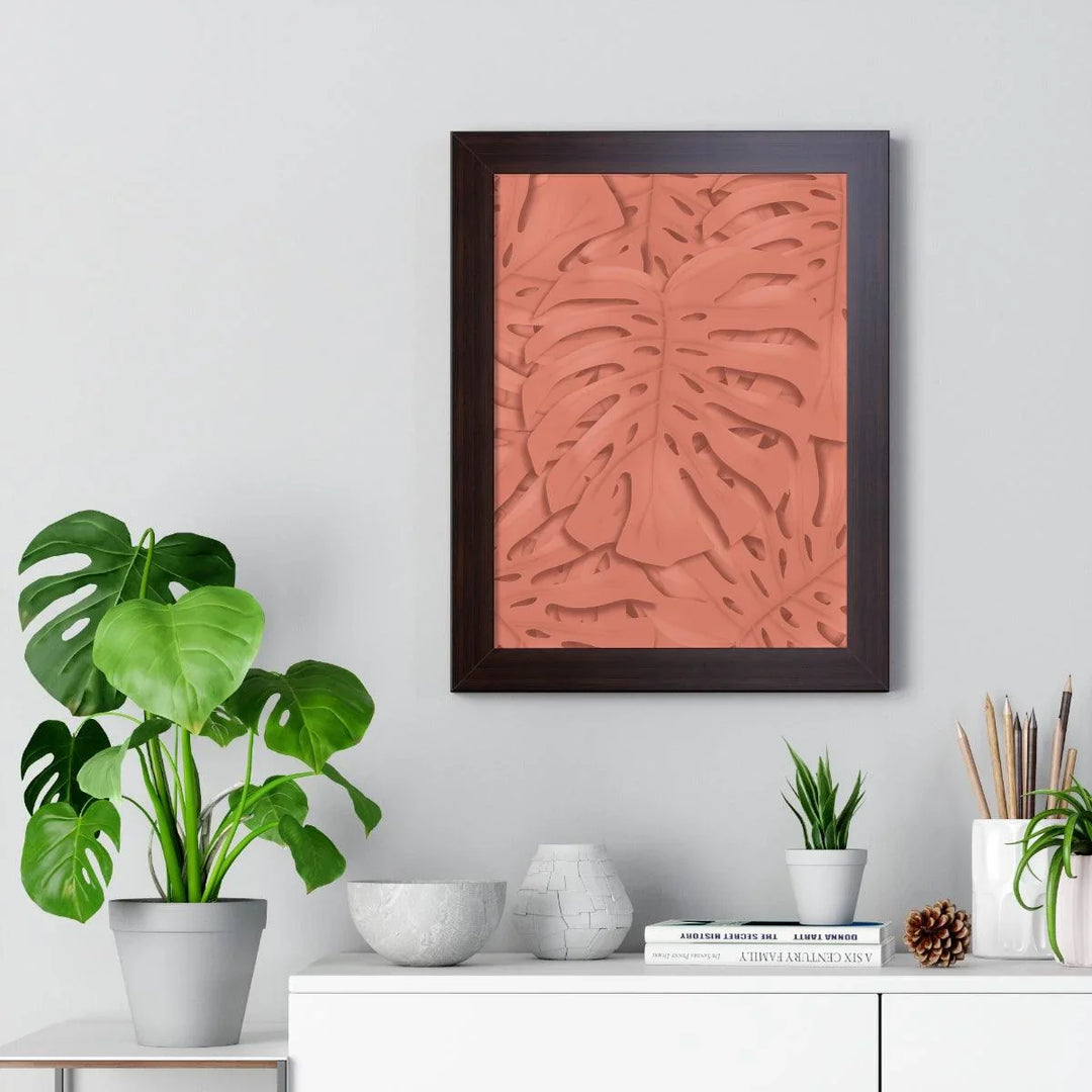 Coral Monstera Framed Print, Poster, Laura Christine Photography & Design, Framed, Home & Living, Indoor, Paper, Posters, Laura Christine Photography & Design, laurachristinedesign.com
