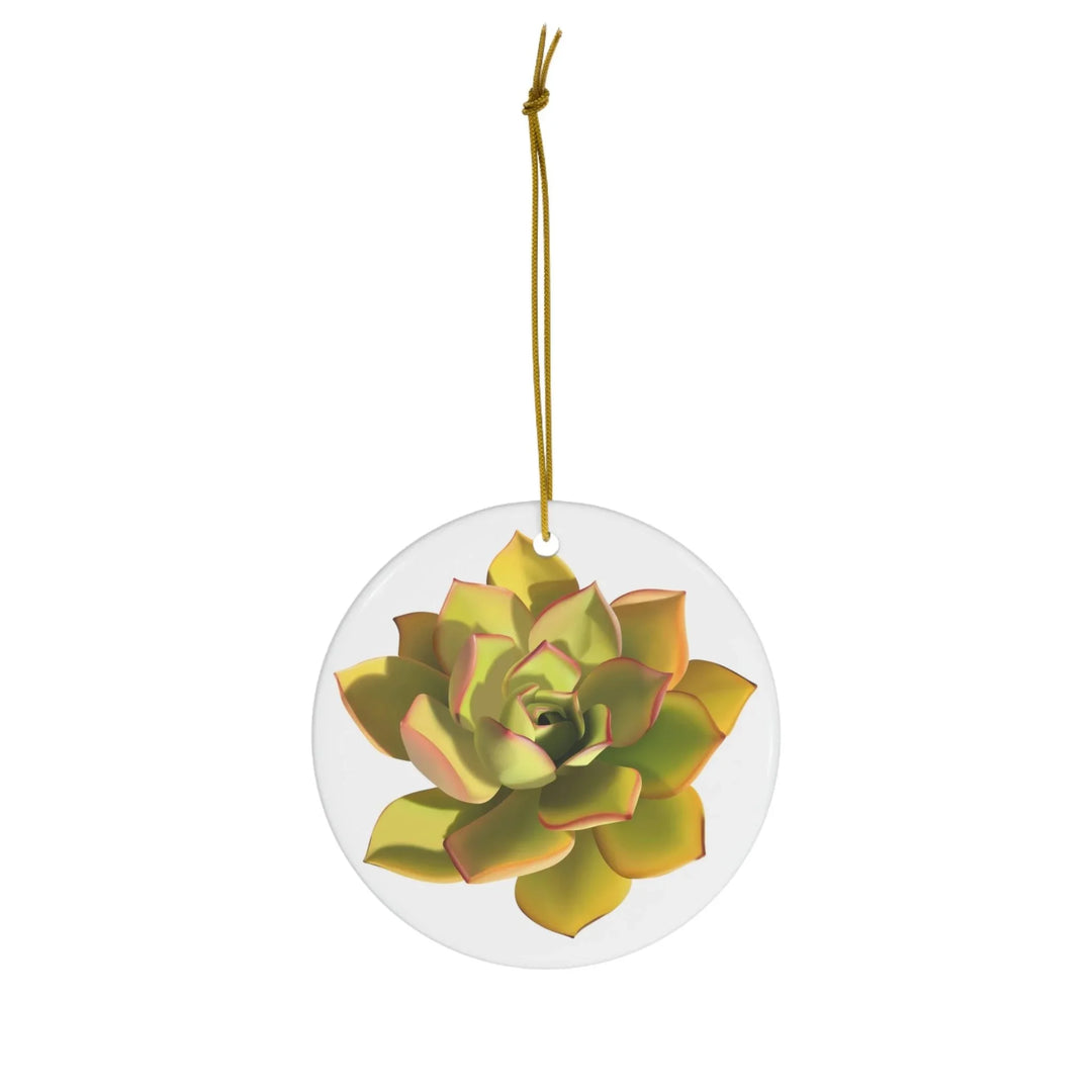 Noble Aeonium Succulent Ceramic Ornament, Home Decor, Printify, Ceramic, Christmas, Glossy, Holiday Picks, Home & Living, ornament, Ornaments, Seasonal Decorations, Laura Christine Photography & Design, laurachristinedesign.com