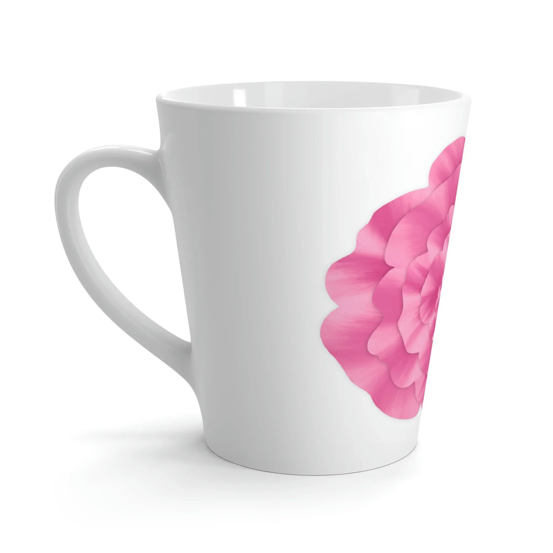 Peony Flower Mug 12 Oz White Ceramic Coffee Cup With Floral Pattern Elegant Gift For Coffee Lovers