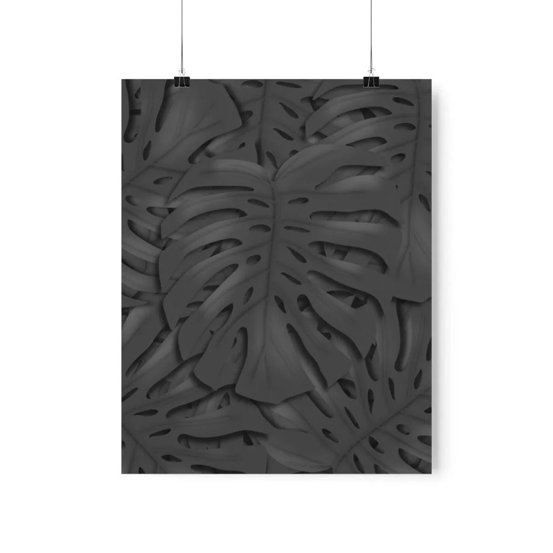 Charcoal Monstera Print, Poster, Printify, Back to School, Home & Living, Indoor, Matte, Paper, Posters, Valentine's Day promotion, Laura Christine Photography & Design, laurachristinedesign.com