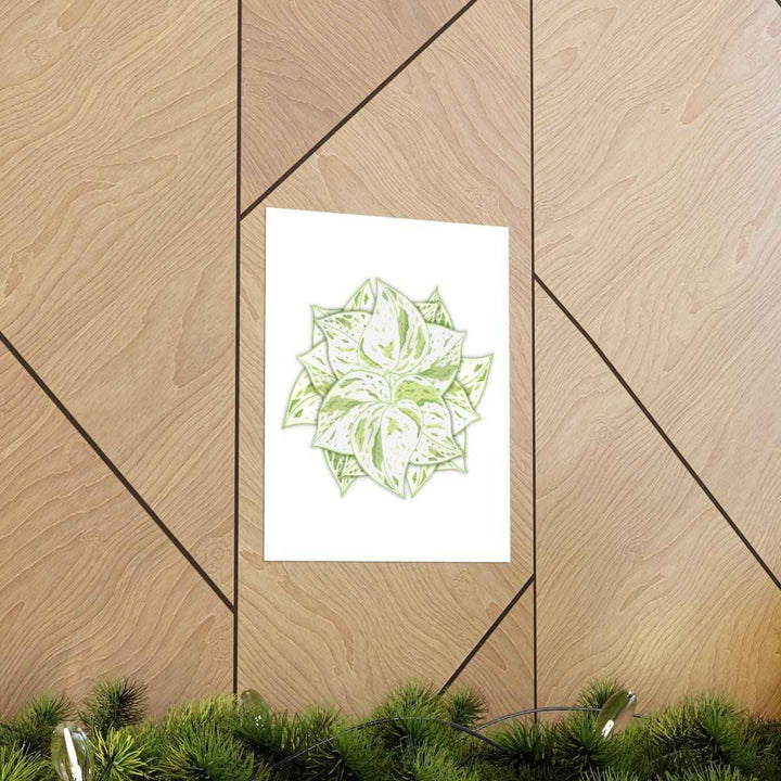 Snow Queen Pothos Print – Variegated Pothos Art on Museum Grade Paper Unframed - The Potted Pixel