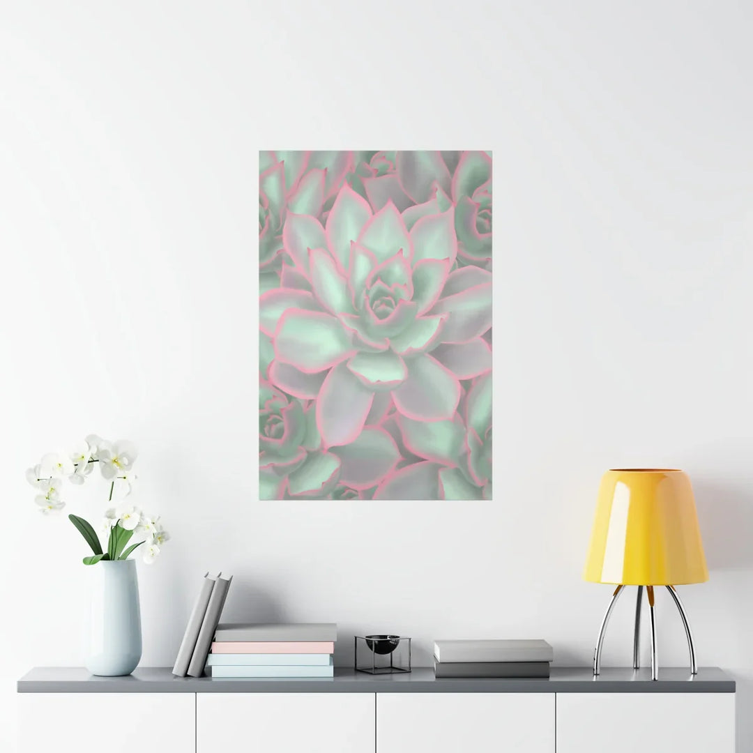 Echeveria Violet Queen Print Succulent Wall Art On Museum Grade Paper Poster For Home Decor