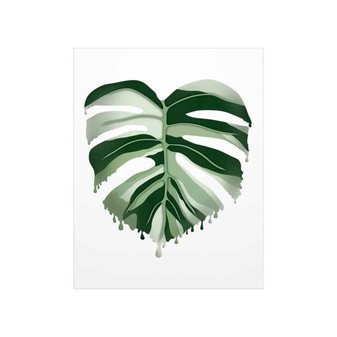 Melting Monstera Albo Print - Fine Art Poster | Botanical Wall Art on Matte Paper Unframed