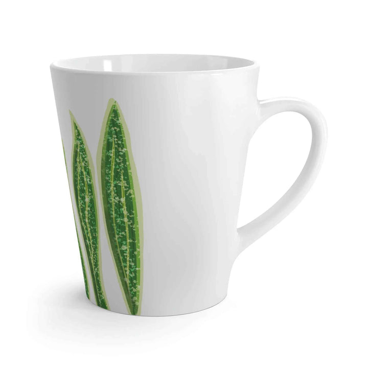 Snake Plant Latte Mug - Durable 12oz Ceramic Coffee Cup With Easy Grip Handle - The Potted Pixel